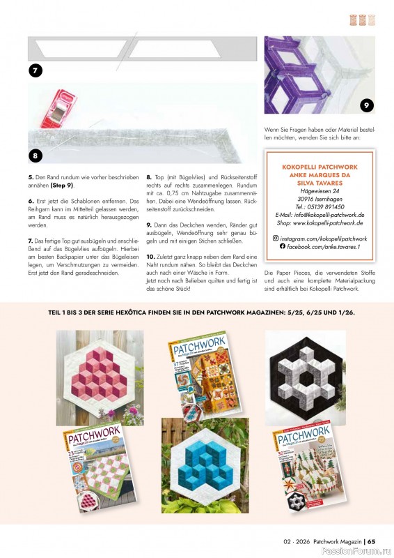 Коллекция проектов для рукодельниц в журнале &laquo;Patchwork das Magazin №2 2026&raquo;