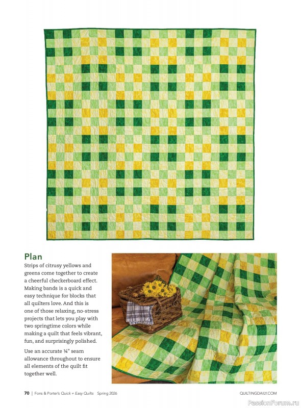 Коллекция проектов для рукодельниц в журнале &laquo;Quick+Easy Quilts - Spring 2026&raquo;