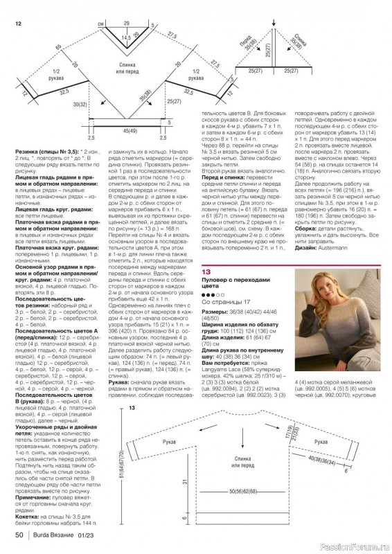 Вязаные модели в журнале «B-Вязание №1 2023»