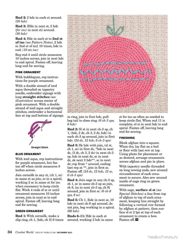 Вязаные проекты крючком в журнале «Crochet World - December 2022»