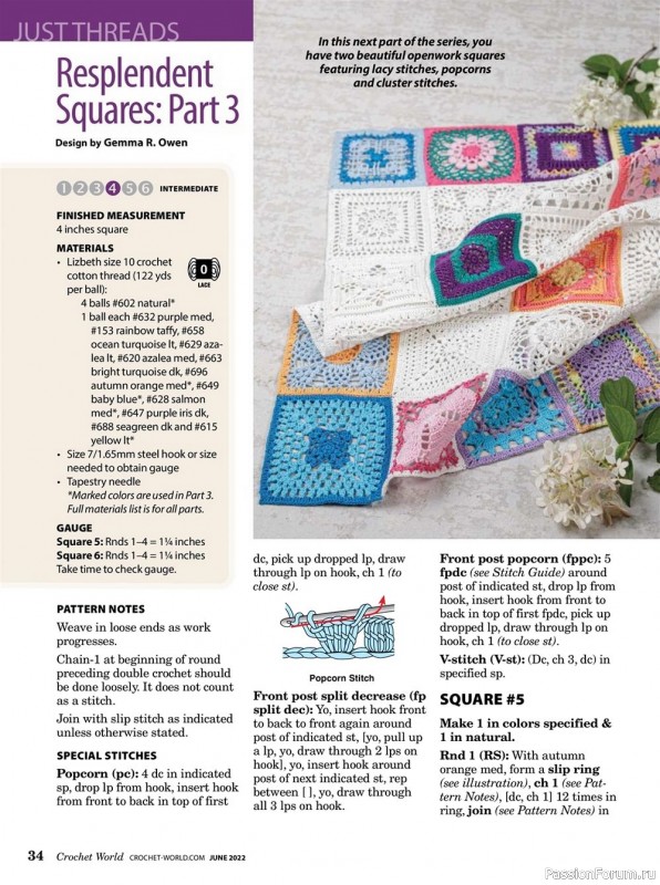 Вязаные проекты крючком в журнале «Crochet World Vol.45 №3 2022»