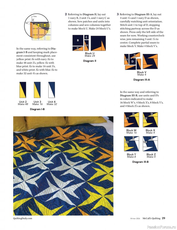 Коллекция проектов для рукодельниц в журнале «McCall's Quilting - Winter 2026»