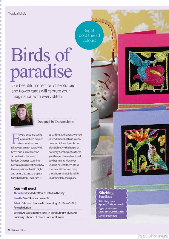 Коллекция вышивки в журнале «Cross Stitch Birds - March 2025»