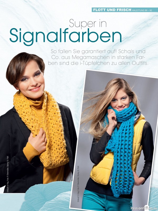 Вязаные модели в журнале &laquo;Hundert Seiten voller Ideen №1 2026 - Tucher & Schals&raquo;