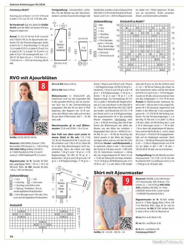 Вязаные модели в журнале &laquo;Sabrina №5 2026 German&raquo;