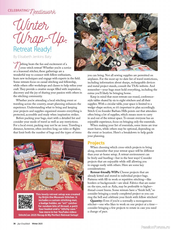 Коллекция вышивки в журнале «Just CrossStitch - Winter 2025»