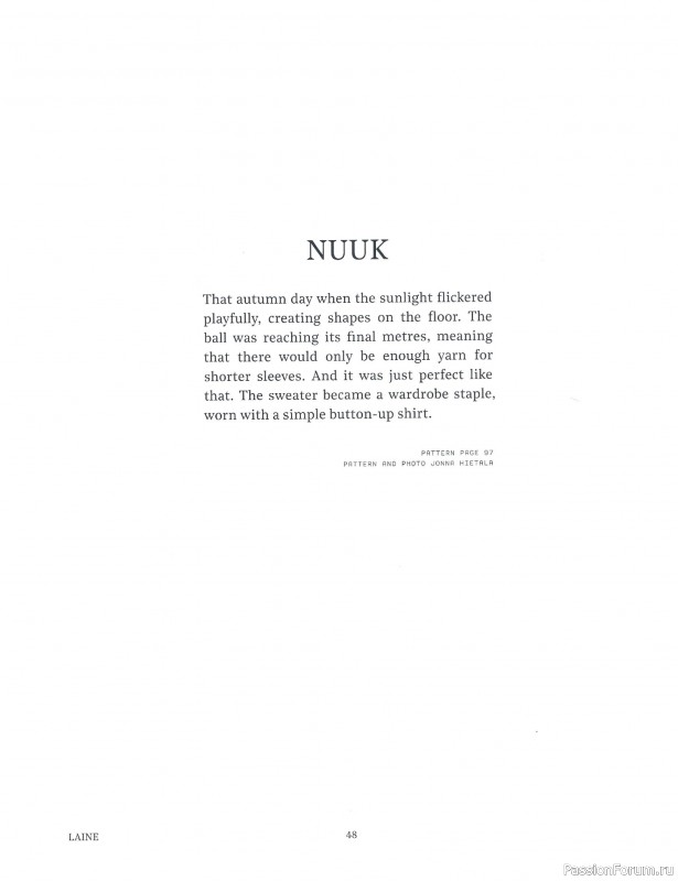 Вязаные проекты в журнале &laquo;Laine Magazine №1 2016 Autumn/Winter&raquo;.