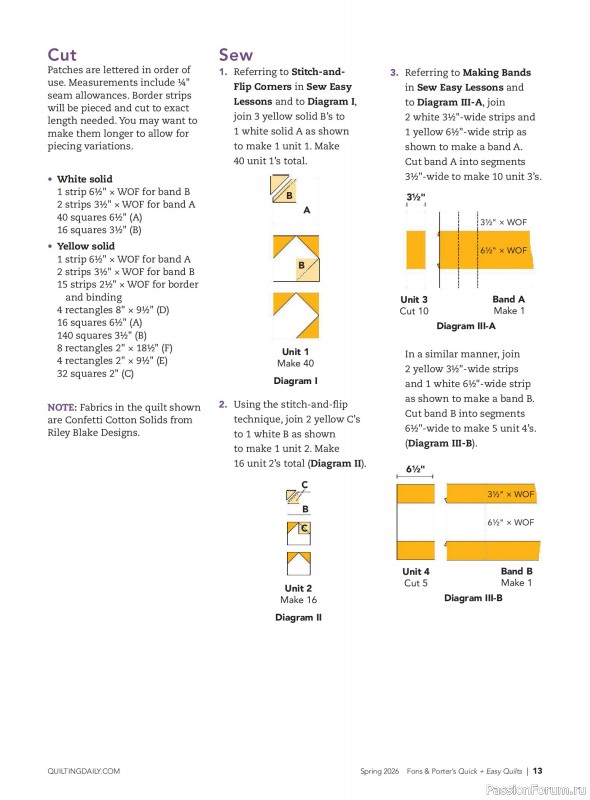 Коллекция проектов для рукодельниц в журнале &laquo;Quick+Easy Quilts - Spring 2026&raquo;