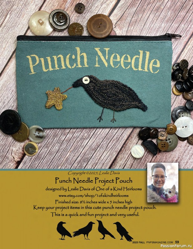 Коллекция вышивки в журнале «Punch Needle & Primitive Stitcher – Fall 2025»