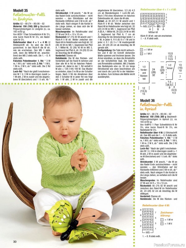 Вязаные модели для детей в журнале «Baby Strick - Februar 2024»