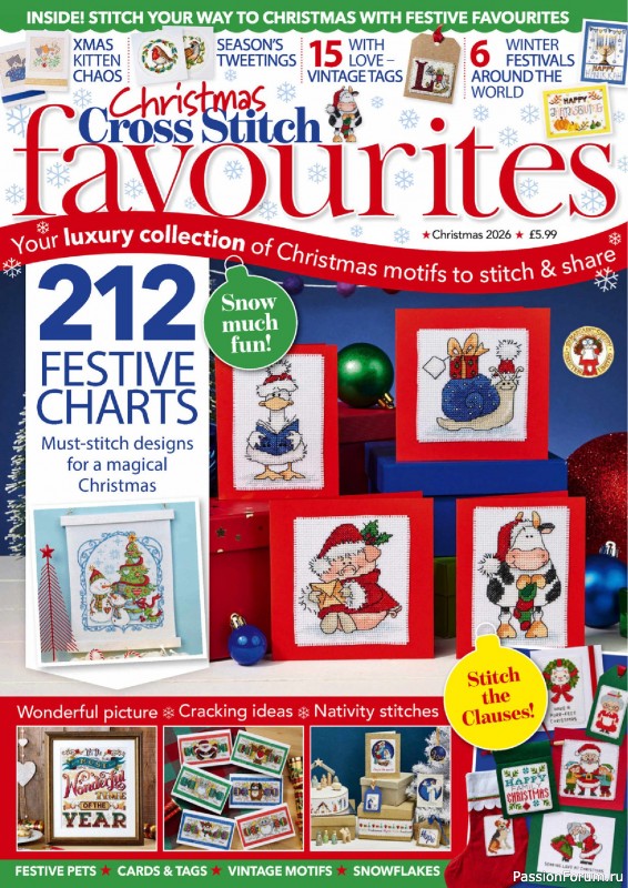 Коллекция вышивки в журнале «Cross Stitch Favourites - Christmas 2026»