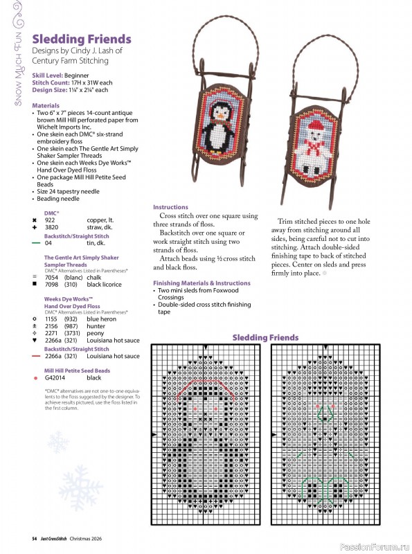Коллекция вышивки в журнале «Just CrossStitch - Christmas 2026»