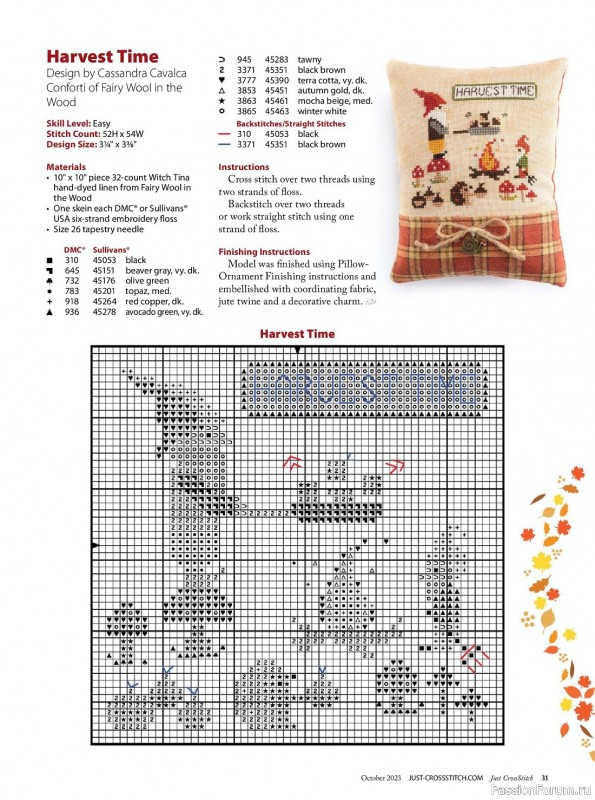 Коллекция вышивки в журнале «Just CrossStitch - October 2023»