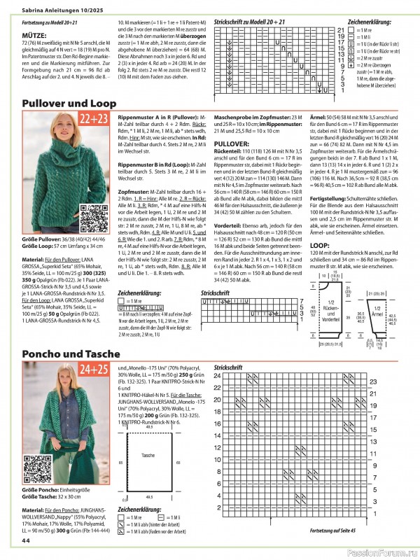 Вязаные модели в журнале «Sabrina №10 2025 German»