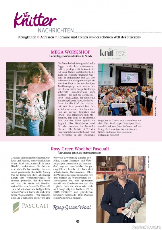 Вязаные проекты спицами в журнале «The Knitter №78 2025 Germany»