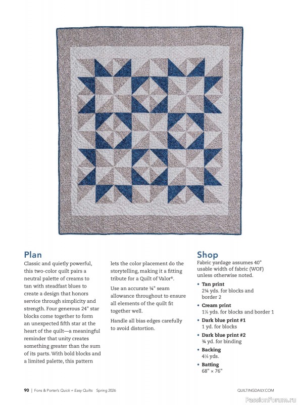 Коллекция проектов для рукодельниц в журнале &laquo;Quick+Easy Quilts - Spring 2026&raquo;