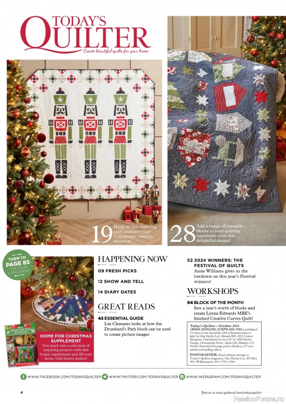 Коллекция проектов для рукодельниц в журнале «Today's Quilter №119 2024»