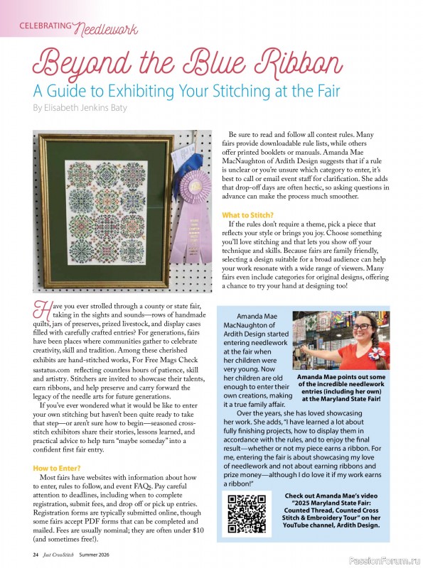 Коллекция вышивки в журнале &laquo;Just CrossStitch - Summer 2026&raquo;