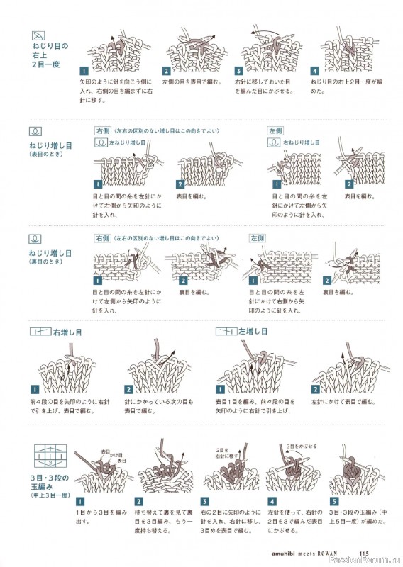Вязаные проекты в книге &laquo;Amuhibi Meets Rowan&raquo;