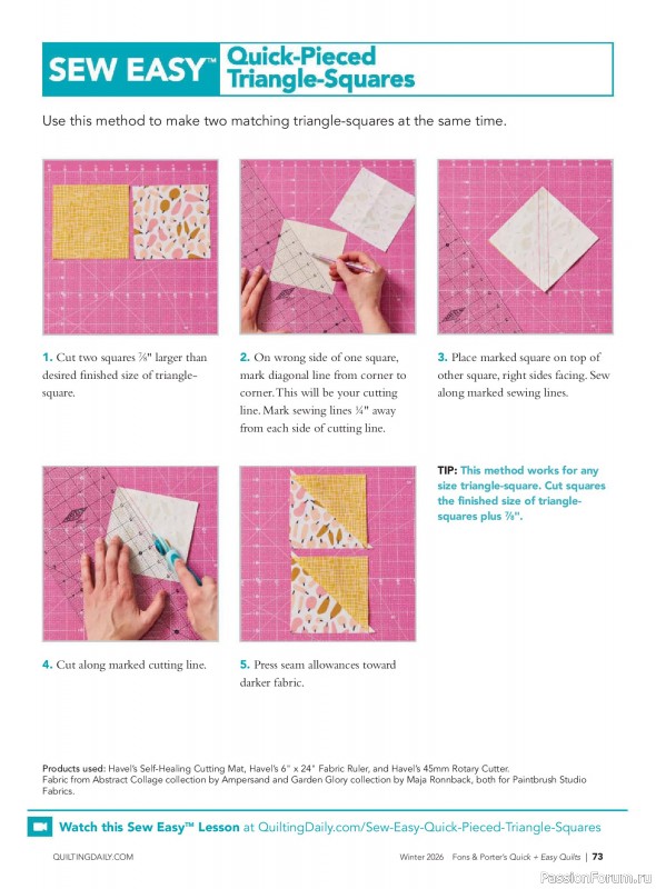 Коллекция проектов для рукодельниц в журнале &laquo;Quick+Easy Quilts - Winter 2026&raquo;