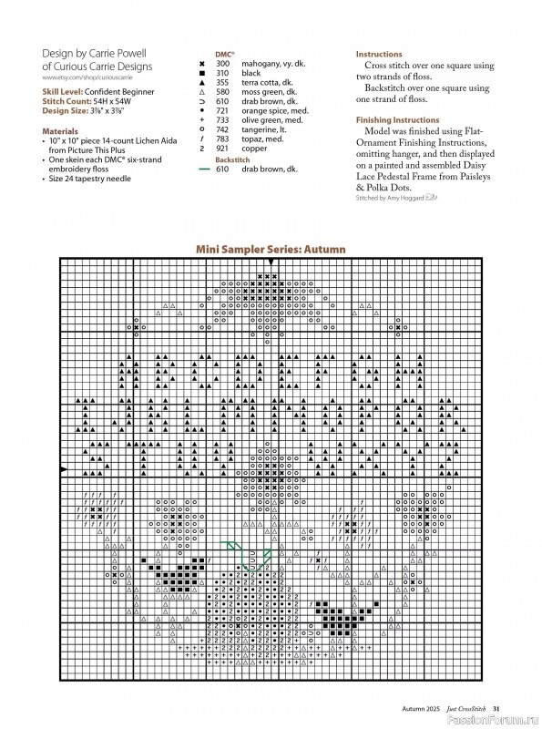 Коллекция вышивки в журнале «Just CrossStitch - Autumn 2025»