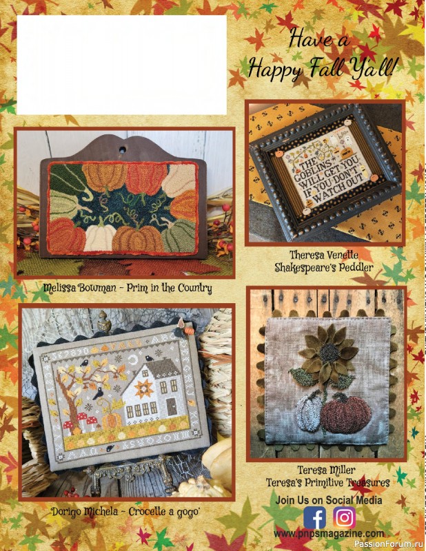 Коллекция вышивки в журнале «Punch Needle & Primitive Stitcher – Fall 2025»