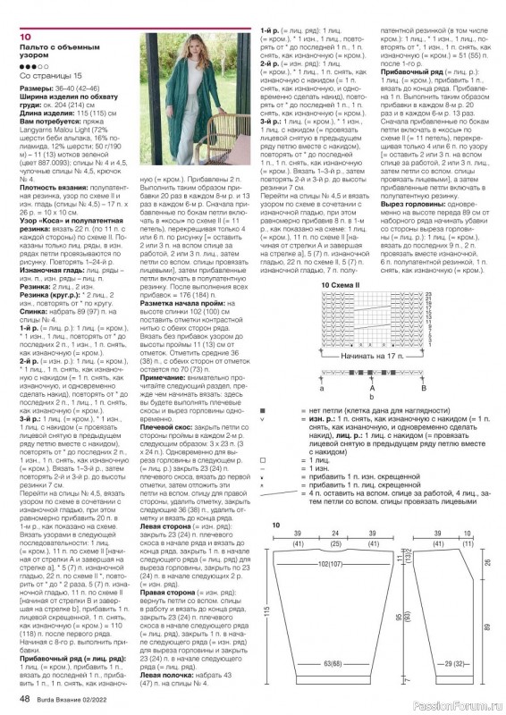 Вязаные модели спицами в журнале «Burda Вязание №2 2022»