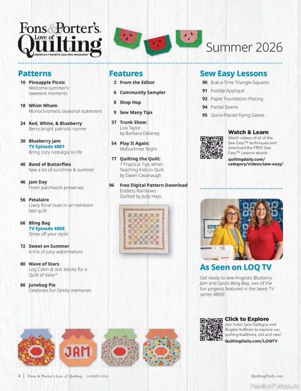 Коллекция проектов для рукодельниц в журнале «Love of Quilting - Summer 2026»