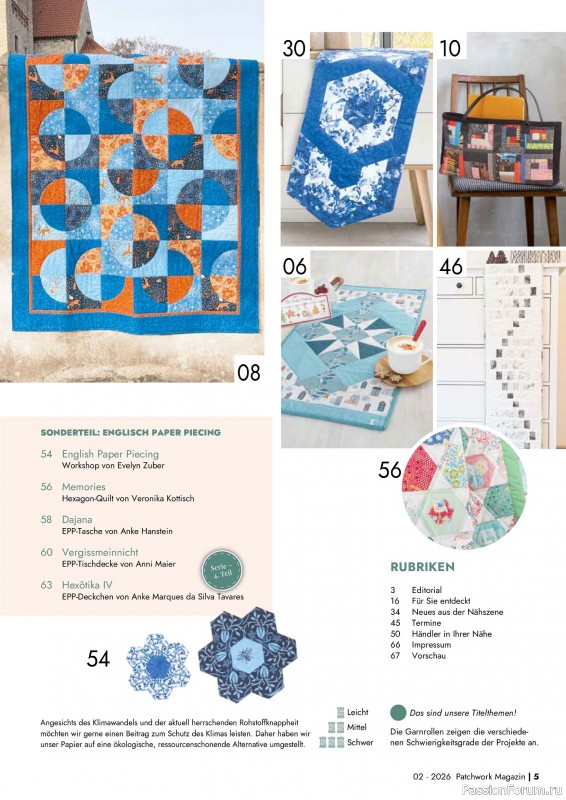 Коллекция проектов для рукодельниц в журнале &laquo;Patchwork das Magazin №2 2026&raquo;