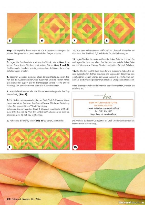 Коллекция проектов для рукодельниц в журнале &laquo;Patchwork das Magazin №3 2026&raquo;