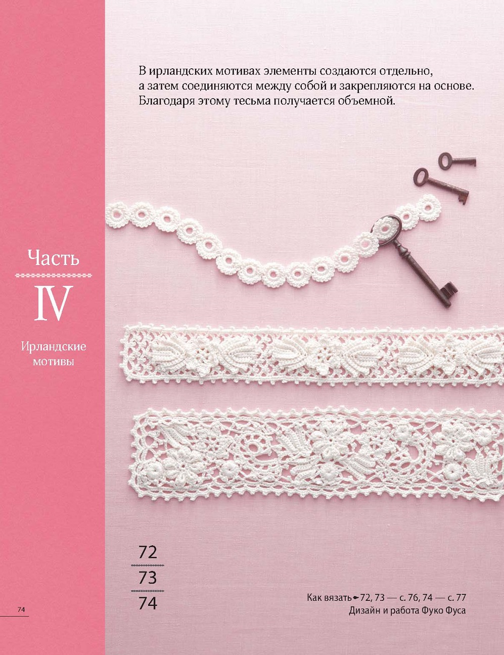 100 дизайнов кружевной тесьмы, каймы, бордюров.