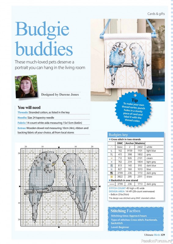 Коллекция вышивки в журнале «Cross Stitch Birds - March 2025»