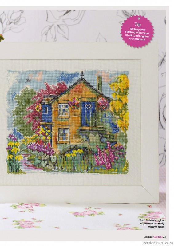 Коллекция вышивки в журнале «Ultimate Cross Stitch Gardens 2026»