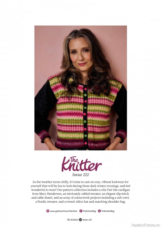 Вязаные проекты спицами в журнале «The Knitter №222 2025»