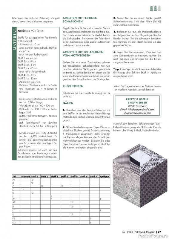 Коллекция проектов для рукодельниц в журнале &laquo;Patchwork Magazin №6 2026&raquo;