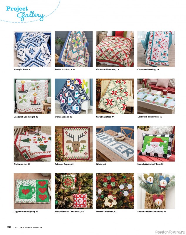 Коллекция проектов для рукодельниц в журнале «Quilter's World - Winter 2024»