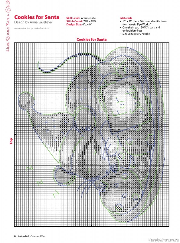 Коллекция вышивки в журнале «Just CrossStitch - Christmas 2026»