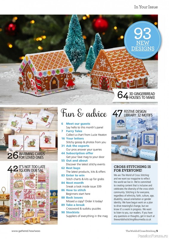 Коллекция вышивки в журнале «The World of Cross Stitching №338 2022»