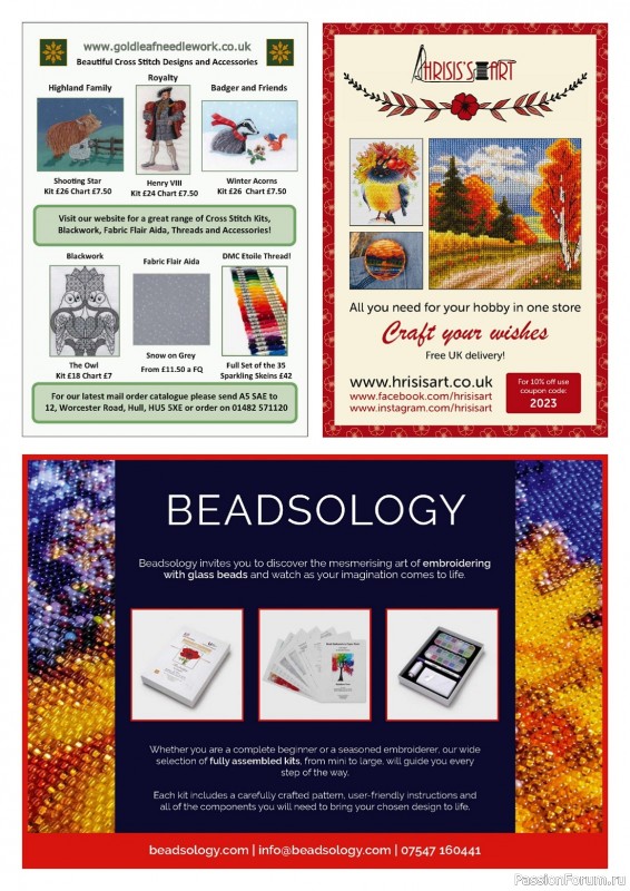 Коллекция вышивки в журнале «The World of Cross Stitching №338 2022»