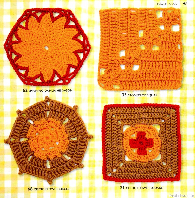 Вязаные проекты в книге &laquo;75 Crocheted Floral Blocks&raquo;. Часть 1