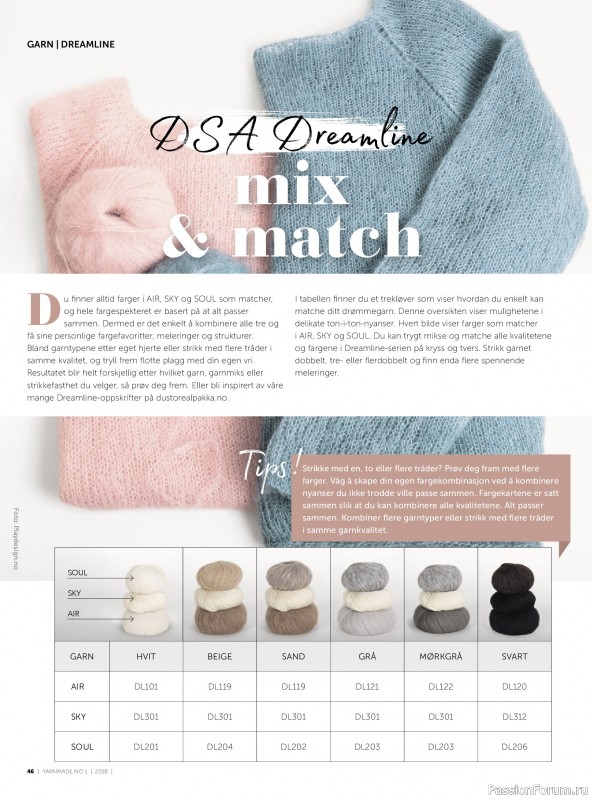 Вязаные проекты в журнале &laquo;Yarnmade №1 2018 Spring & Summer&raquo;.