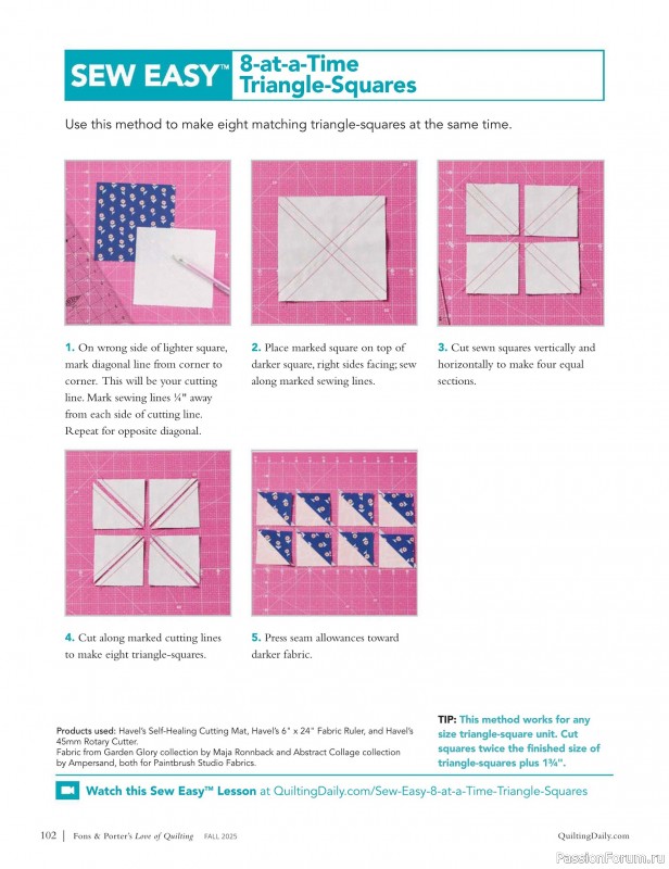 Коллекция проектов для рукодельниц в журнале «Fons & Porter’s Love Of Quilting - Fall 2025»