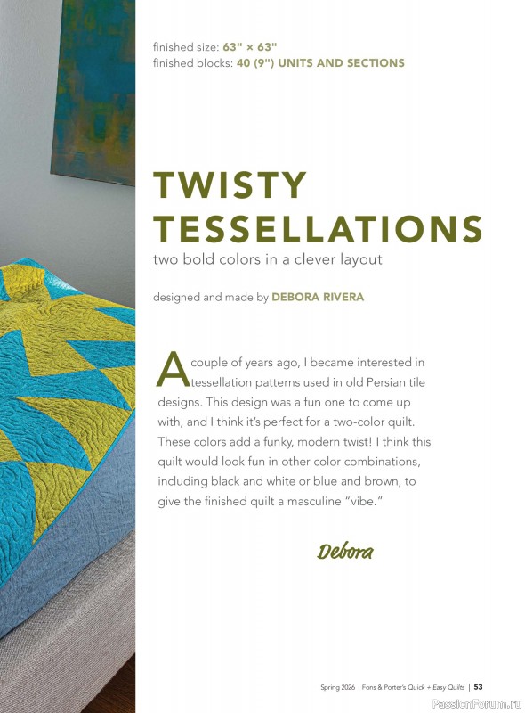 Коллекция проектов для рукодельниц в журнале &laquo;Quick+Easy Quilts - Spring 2026&raquo;