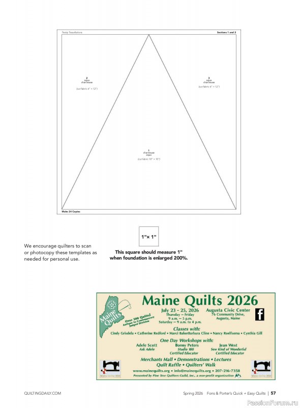 Коллекция проектов для рукодельниц в журнале &laquo;Quick+Easy Quilts - Spring 2026&raquo;