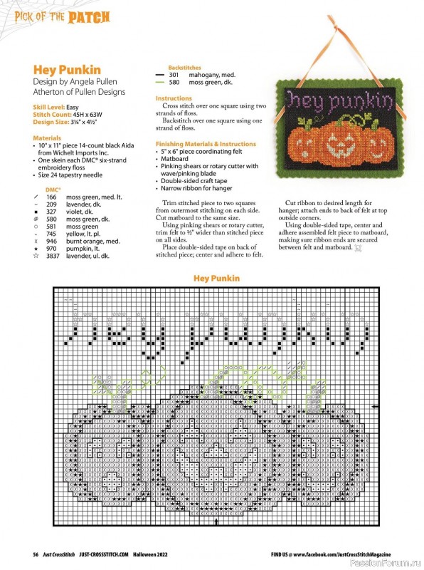 Коллекция вышивки в журнале «Just CrossStitch - Halloween 2022»