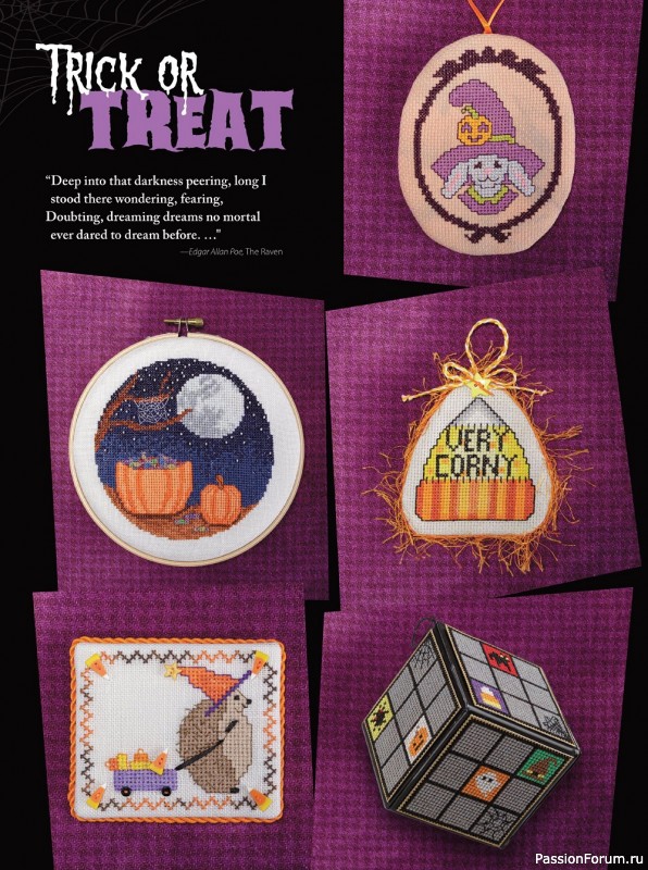 Коллекция вышивки в журнале «Just CrossStitch - Halloween 2022»