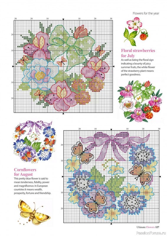 Коллекция вышивки в журнале «Ultimate CrossStitch Flowers - 2025»