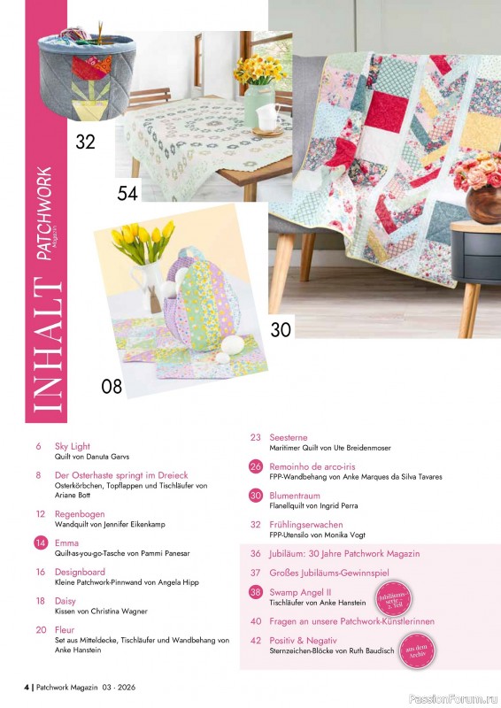 Коллекция проектов для рукодельниц в журнале &laquo;Patchwork das Magazin №3 2026&raquo;
