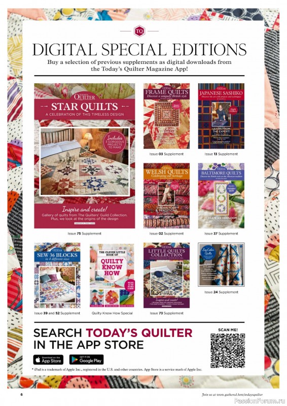 Коллекция проектов для рукодельниц в журнале «Todays Quilter №122 2024»