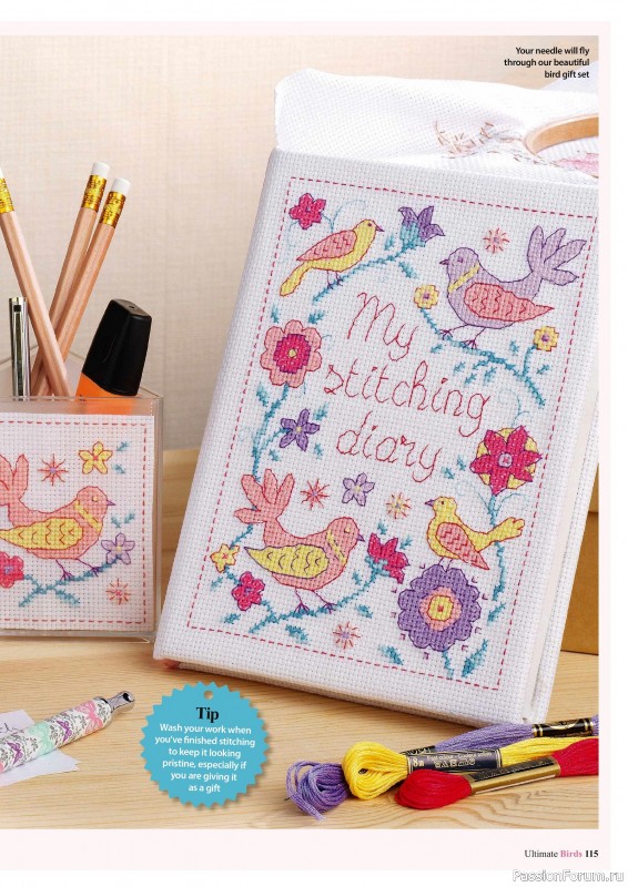 Коллекция вышивки в журнале «Cross Stitch Birds - March 2025»